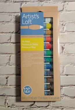 Artists Loft Basics Oil Paint Set 12 Pc Color Tubes, Art Supplies- NEW